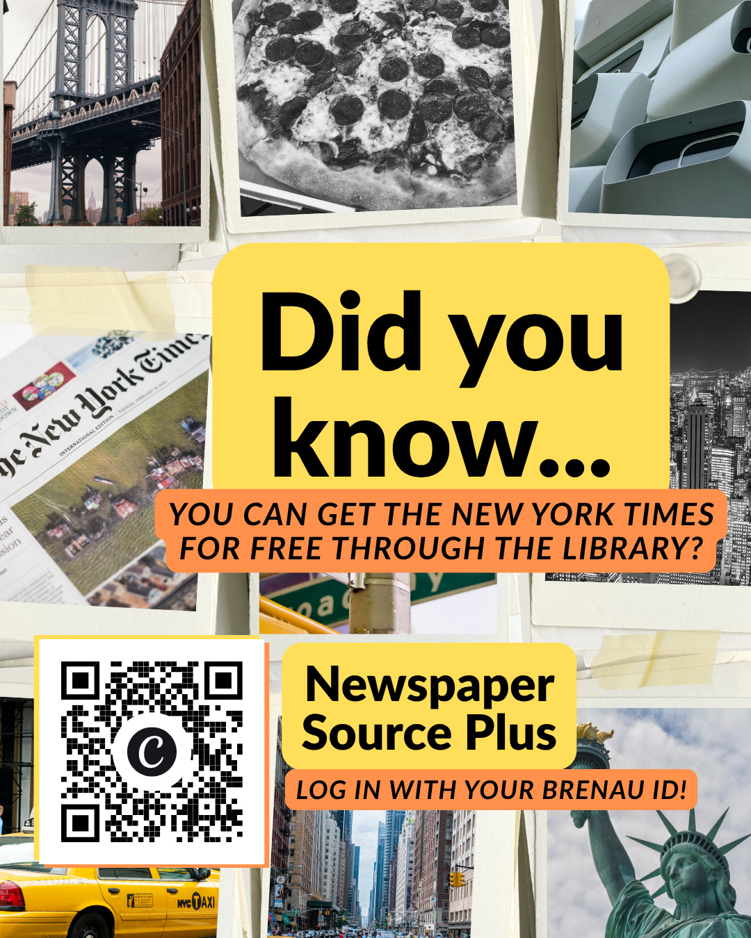Check out Newspaper Source Plus with your Brenau login to access the New York Times and other news sources for FREE! ⁠