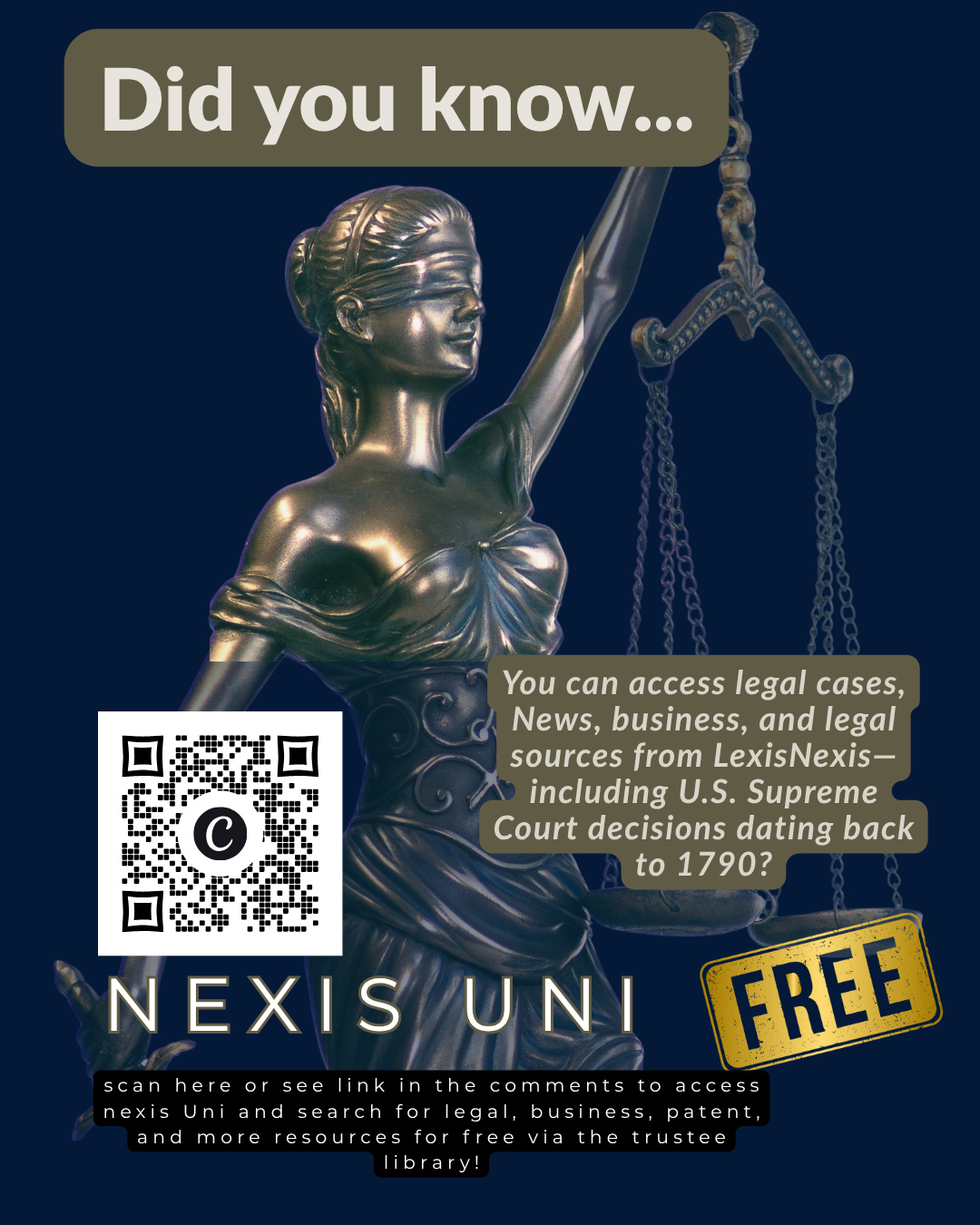 Access Nexis Uni on the Trustee Library Website or directly at this link with your Brenau login!⁠
⁠
https://www.galileo.usg.edu/express?link=zxnu&inst=bre1⁠
⁠